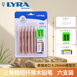 LYRA德国艺雅加粗洞洞铅笔套装 小学生考试涂卡儿童铅笔 原木杆铅笔6支 (笔帽+转笔刀+橡皮)L1818002C