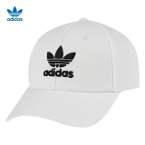 adidas阿迪达斯帽子男女休闲运动帽遮阳时尚潮流棒球帽网球帽户外鸭舌帽 白色三叶草 FJ2544