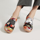 U·IN彩绘旅行鞋托莱多1花卉时尚软底女鞋一脚蹬帆布鞋 大和绣 36.5