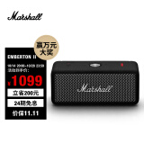 MARSHALL（马歇尔）EMBERTON II 音箱便携式2代无线蓝牙家用户外防尘防水小音响  冷钢黑