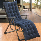 天丂 躺椅垫坐垫摇椅藤椅折叠椅加长休闲竹子棉垫晒太阳办公室午休 【藏蓝】50*160cm非套头