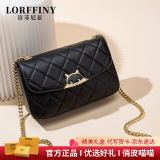 LORFFINY轻奢品牌包包女包2024新款时尚百搭猫咪包单肩包斜挎小包生日礼物 黑色 品牌精美礼盒装