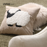 LIVING INC牧场 可爱卡通毛绒抱枕儿童卧室床上靠垫客厅沙发靠枕羊毛简约 罗曼诺夫羊 45x45cm 枕套 枕芯