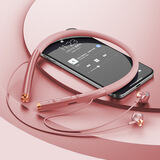 Dear Mean 所有手机通用蓝牙耳机磁吸挂脖式无线运动跑步半入耳颈挂式蓝牙耳机安卓通用 马卡龙+莫迪粉