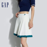 Gap女装春季运动针织不对称迷你百褶短裙活力半裙876133 白色 165/66A(M)亚洲尺码