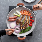 onlycook韩式麦饭石烤盘户外卡式炉烤肉盘烤肉锅不粘煎盘电磁炉用烧烤盘 煎烤盘【单个】 33cm