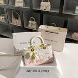 CAEISL & KCIEL官网小&ck2025新款女包小众渐变粉流苏手提戴妃包送女友生日礼物 渐变粉
