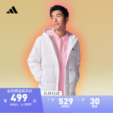 adidas 500蓬保暖连帽鸭绒羽绒服男女同款冬季阿迪达斯官方轻运动 白色 L