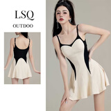 安与·洛施琪泳衣女新款保守泡温泉连体夏季性感遮肚泳装女 图片色 L (95-115斤)