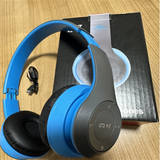 金尚马头戴式蓝牙耳机P47可折叠调节蓝牙可插卡无线蓝牙耳机马卡龙游戏学生运动蓝牙耳机 【蓝色】图中为实物图