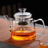 豪韵耐高温加厚玻璃煮茶壶大容量1.3L壶喷淋式泡茶烧水壶红茶普洱茶具 B款 蒸煮茶壶1300毫升