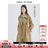 VEGA CHANG风衣女中长款2024春新款韩版收腰经典时尚外套ins潮 鹭茶色 S