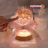 帕提拉手工diy玫瑰花冰块小夜灯材料包创意制作送女朋友闺蜜发光礼物 7朵玫瑰花冰块小夜灯【材料包】 USB插电常规款【不送蝴蝶的】