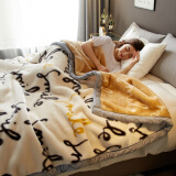 南极人冬季加厚拉舍尔毛毯 双层保暖厚毯子空调毯盖毯 180*220cm