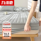 九洲鹿床笠可水洗加厚夹棉床罩1.8x2米防滑床垫保护套床笠罩床单 灰色