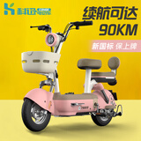 科迅 KX2025新款电动自行车成人电瓶车女士小型亲子代步车时尚电动车可上牌新国标电车 樱花粉 配【天能石墨烯20.3A】续航约90KM