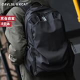 CavlslKcat双肩包男士背包休闲商务笔记本电脑包大容量旅行包高中大学生书包 黑色大号15.6寸 30*19*47cm