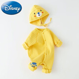 迪士尼（Disney）婴儿宝宝连体衣萌外出衣服哈衣男宝女宝保暖夹棉爬服春秋外套 黄色5118 73码/4-7个月/13-17斤