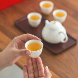 束氏 羊脂玉整套茶具带茶盘茶杯陶瓷功夫茶具套装开门红白瓷礼盒 一壶四杯小套组
