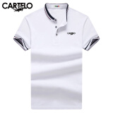 卡帝乐鳄鱼（CARTELO）短袖T恤男2024春夏季休闲短袖男士上衣服polo打底衫 白色 L 
