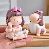 妖娆猫瑜伽小妹摆件桌面办公室女孩生日礼物女生高级送女朋友实用礼品 瑜伽小妹4件套装【礼盒套装】