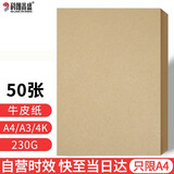 科朗鑫盛 (BKL)牛皮纸书皮纸牛皮卡纸绘图绘画纸打印纸封面纸凭证封面纸牛皮纸封面 牛皮纸230g【50张】不适合打印 A4