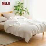 MUJI发热毛毛纱 编织毯 米白色 180*200cm