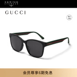 古驰（GUCCI）太阳眼镜男女同款高级黑色方形全框防晒遮阳墨镜GG0417SK-001