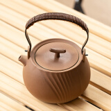 瓷牌茗茶具（cipaiming teaset）围炉煮茶家用全套配件罐罐茶煮茶壶室内炭火炉烤红薯 条纹《古鸣》提梁壶 520ml