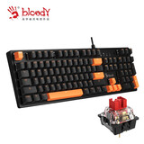 双飞燕（A4TECH） 血手幽灵S510真机械键盘有线游戏轻音霓虹混彩背光宏编程104键带双拼色键帽 S510线性感红轴轻音无光版