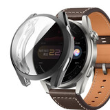韩默 适用华为watch3 pro new手表保护套表盘全包屏保膜电镀TPU防摔软壳高清 黑色 华为watch3 pro 【48mm适用】