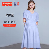 费雪（Fisher-Price）美国费雪孕妇连衣裙夏季新款裙子夏装长裙上衣孕妇裙女纯棉孕妇装 夕雾蓝连衣裙-夏款 XL【140-160斤适穿】