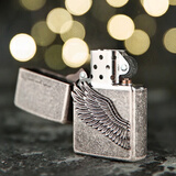 ZIPPO之宝正版打火机 经典送礼推荐 步步高升更高送男友情人节年货礼物 Z-10002（飞的更高-古银）