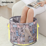 JAJALIN  便携式可折叠户外旅行泡脚袋洗衣盆洗脚水桶脸盆洗脚 灰色羊驼