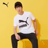 彪马（PUMA）休闲黑色短袖T恤男女情侣款夏季印花运动上衣 532279 白-02 2XL (190/108A)
