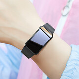 华为iwatch通用智能手环运动测血糖血氧血压心率防水适用苹果小米 黑色大屏全触款测血氧血压+同步微信