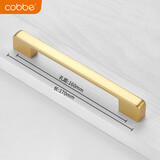 卡贝（cobbe）衣柜门拉手橱柜抽屉拉手黑色现代简约新款隐形门把手家具五金配件 LS307款-孔距160-金色