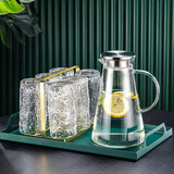 格娜斯（CRISTALGLASS）日式玻璃杯家用喝水杯家庭套装泡茶杯子耐热创意锤纹牛奶杯耐高温
