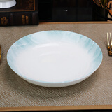 国玥景德镇骨瓷碗具家用陶瓷餐具整套釉下彩碗筷创意米饭碗具吃面大碗 云锦万里8英寸深盘1个