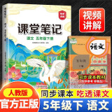 新版课堂笔记 五年级下册语文同步人教版教材解读全解 课前预习单重点知识梳理归纳学习参考资料