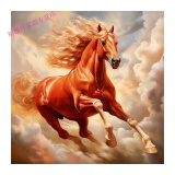 艺幻手绘油画奔腾枣红骏马客厅装饰画马到成功好寓意动物餐厅书房挂画 奔跑骏马 定制尺寸另定价