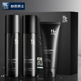 赫恩（H&E）男士黑能量醒肤护肤套装礼盒3件套（洗面奶100g+爽肤水100ml+乳液100ml保湿补水）