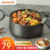 九阳（Joyoung）汤锅砂锅炖锅煲汤煲仔饭家用陶瓷锅明火燃气耐高温小沙锅陶瓷煲 【适用2-4人】-TCB2503- 2.5L