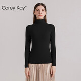 Carey Kay【反季清仓】女士保暖内衣女中领德绒发热保暖上衣修身显瘦打底衫 黑色(女士) L