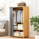 丝竹阁 学生衣柜家用实木宝宝简易衣橱婴儿储物小户型卧室出租房挂衣柜 藏青色【防尘款】80款