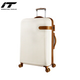 INTERNATIONAL TRAVELLER英国IT拉杆箱万向轮行李箱防刮旅行箱20英寸超轻登机箱1762白色