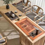 苏木轩 新中式茶桌椅组合 禅意泡茶桌 实木功夫茶台 原木色泡茶桌 茶道桌茶艺桌 茶室家具定制YA17 茶桌