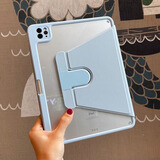 VXJ720旋转适用苹果ipadpro保护套2026air8平板9.7简约10.2笔槽2018防弯5透明11亚克力12.9代mini7壳3 一体式【720°旋转式丨加厚亚克力】蓝色 ipadmini4