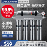 德克西（DEKEXI）净水器家用直饮自来水龙头厨房过滤器 不锈钢厨下式净水机 全国免费安装