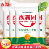香满园美味富强小麦粉5kg/10斤装 家用做饭包子 饺子 面条 通用大袋装面 5kg*4袋